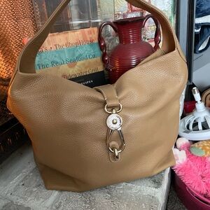 Dooney & Bourke Pebble Grain Tan Leather Hobo Bag